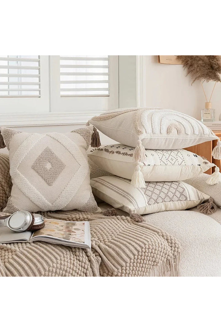 Tufted Beige Cushion Cover | Bowlift