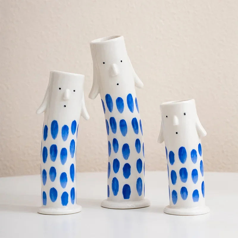 Lovely Cartoon Figures Ceramic Vase | Bowlift