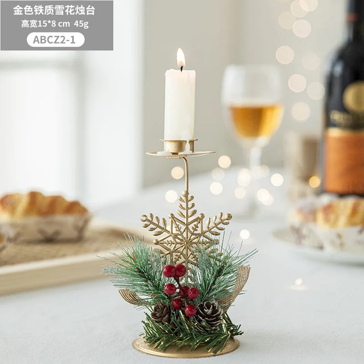 BowLift | Candle Holder LumiNoel | Golden Christmas Candle Holder Made of Iron | Snowflake, Star, Tree & Reindeer | Table Decoration for Christmas & New Year