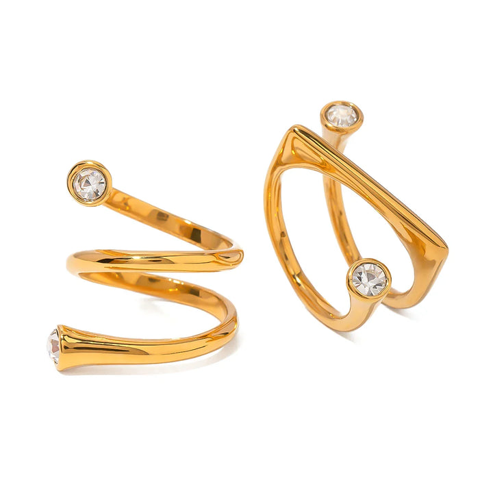 BowLift | Asymmetrical Triple Wrap Diamond Tip Rings