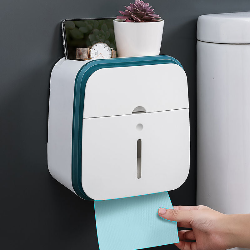 Wall-Mounted Bathroom Organizer Tissue Box Holder | Bowlift