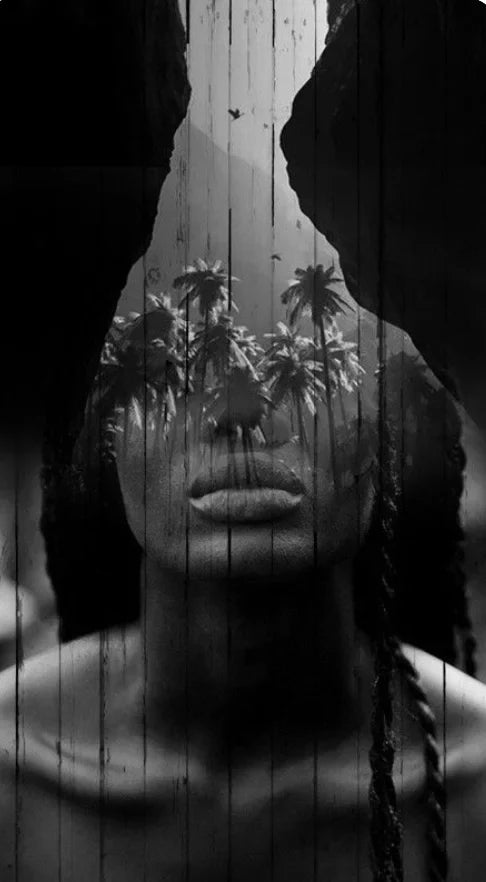 Modern Abstract Portrait Superimposition Landscape Wall Art Fine Art Canvas Prints Black White Pictures For Modern Living Room Entranceway Foyer Art Decor (Unframed) | Bowlift