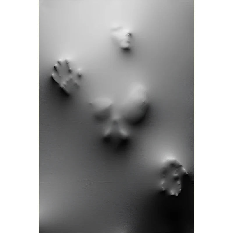 Modern Art Abstract Ghostly Figures In The Wall Canvas Prints Black White Wall Art Posters Pictures For Living Room Bedroom Art Decor | Bowlift