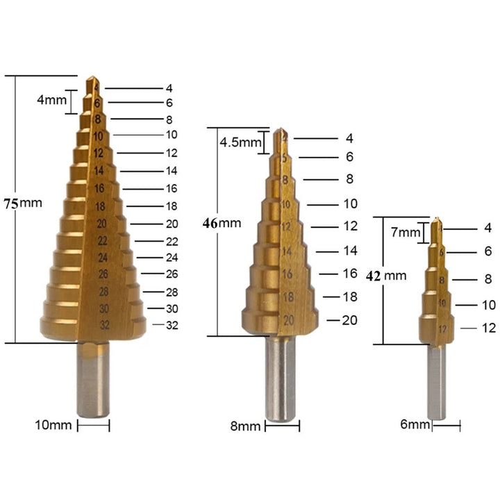 BowLift | 6-piece Titanium Drill Bit Set | For precise drilling through metal, wood, and other materials