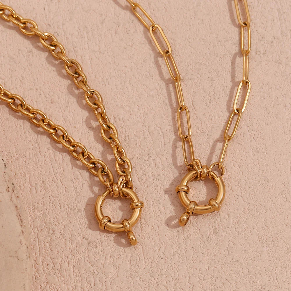BowLift | 18k Anchor Wheel Clasp Chain Necklaces