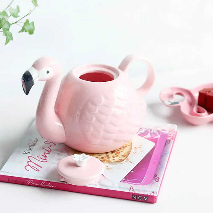 BowLift | Pink Flamingo Ceramic Tea Set