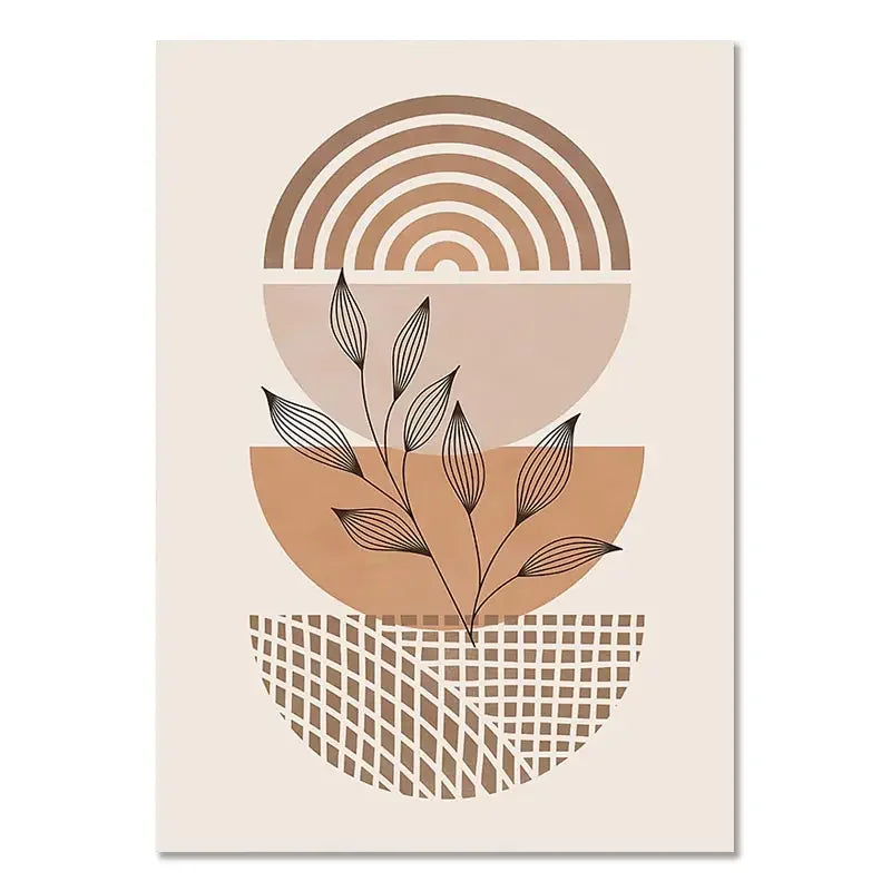 Minimalist Terracotta Sun Abstract Wall Art Fine Art Canvas Prints Modern Pictures For Living Room Bedroom Gallery Wall Art Decor | Bowlift