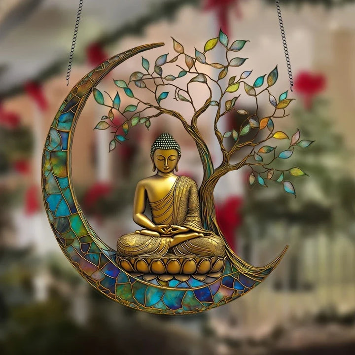 BowLift | Acrylic Sun Catcher ZenLight | 2D Buddha Decor | Window & Home Accessory | Spiritual Room Design