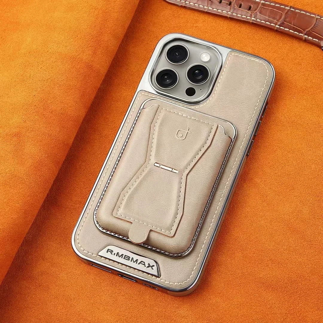 BowLift | Lux Hold Leather Wallet Stand iPhone Case