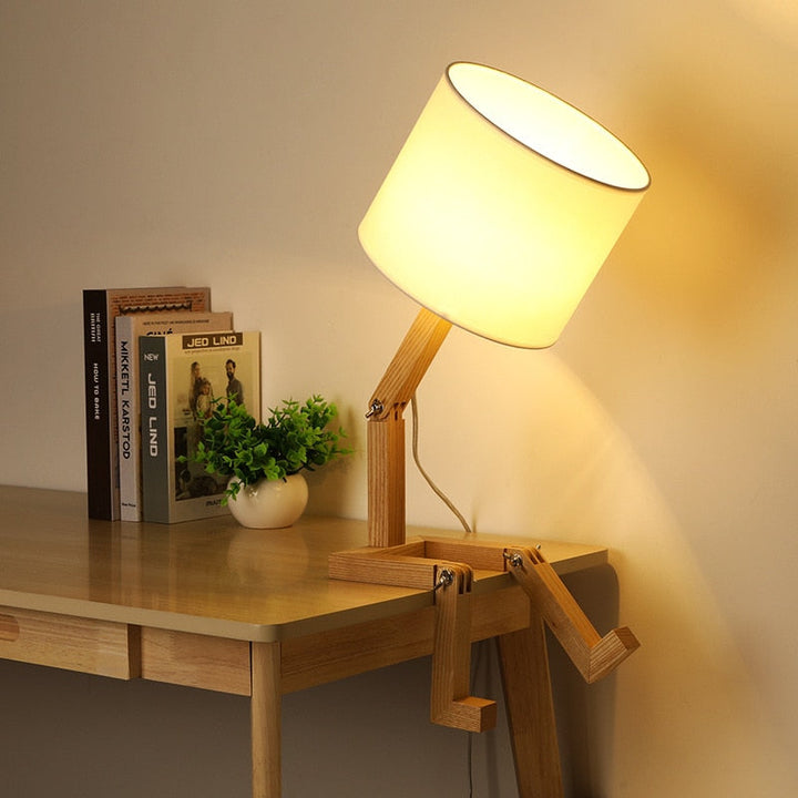 Thinker Wooden Robot Modern Night Lamp | Bowlift