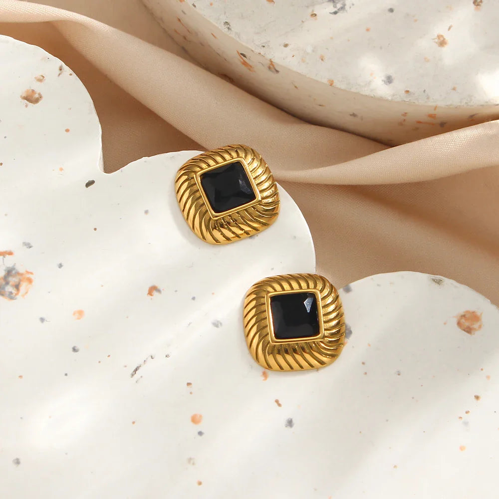 BowLift | Chunky Spiral Texture Diamond Accented Earrings