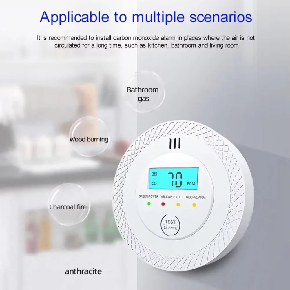 VeiligWoon CO and Smoke Detector – Wireless with LCD Screen and Alarm | Bowlift
