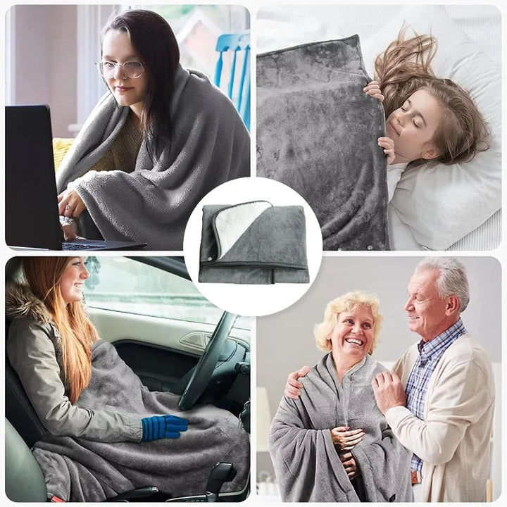 BowLift | CozyTherm Wear USB Heating Blanket to Wear | 150 × 85 cm | 3 Temperature Levels | Machine Washable & Portable