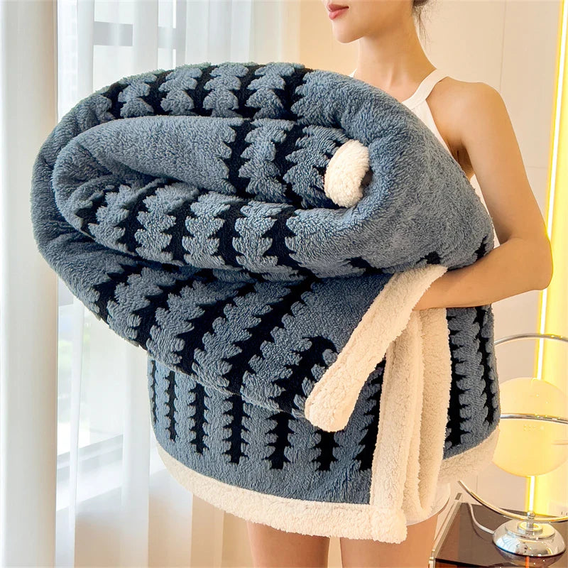 BowLift | Velvory | Extra Thick Cozy Blanket | Super Soft Flannel & Velvet Blanket | Skin Friendly, Fluffy & Warming | Luxury Blanket for Bed, Sofa & Travel