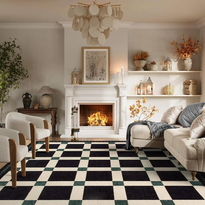 Plaid Fluffy Rug | Bowlift