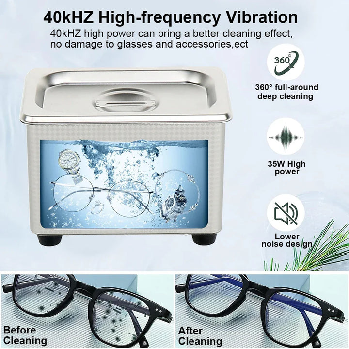 BowLift | Ultrasonic Glasses Cleaner 40kHz Stainless Steel Jewellery Cleaning Machine – ClearWave