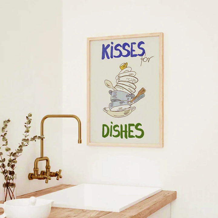 Kisses for Dishes Wall Art | Bowlift