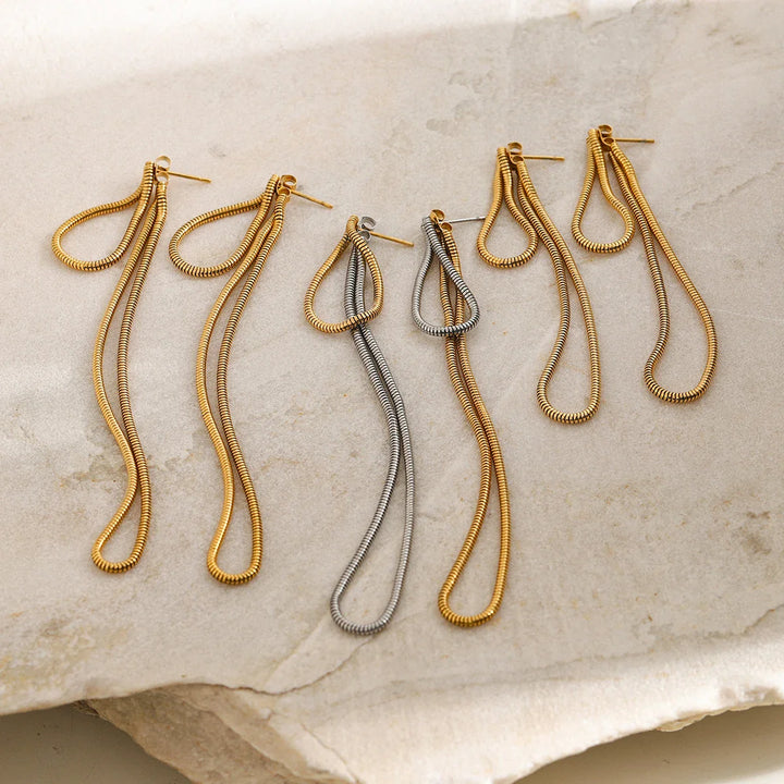 BowLift | Classy Snake Chain Tassel Stud Earrings