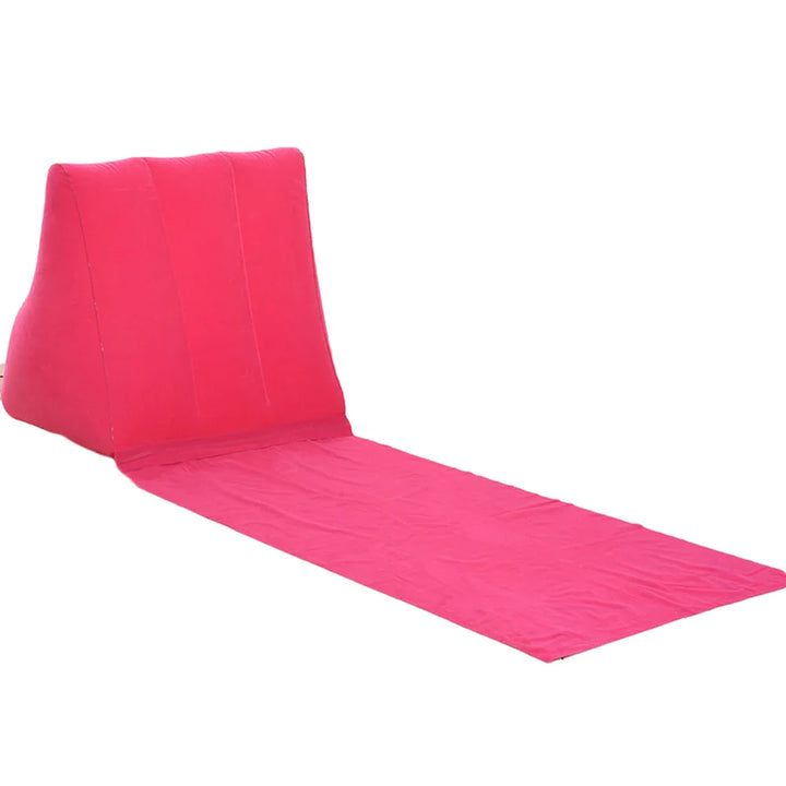 BowLift | Inflatable Beach Mat with Backrest | Foldable & Comfortable | AirLounge Travel & Camping Lounge Pillow