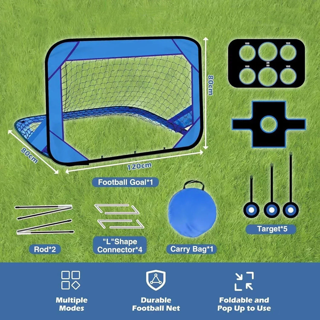 BowLift | PlayMax Foldable Football Goal – Kids 4-in-1 Portable Soccer Net for Training & Outdoor Play