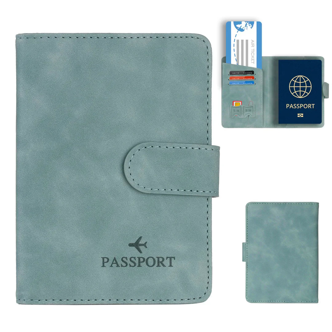 BowLift | SafePort Passport Holder | RFID Protection | Elegant Leather Look | Compact for Men & Women