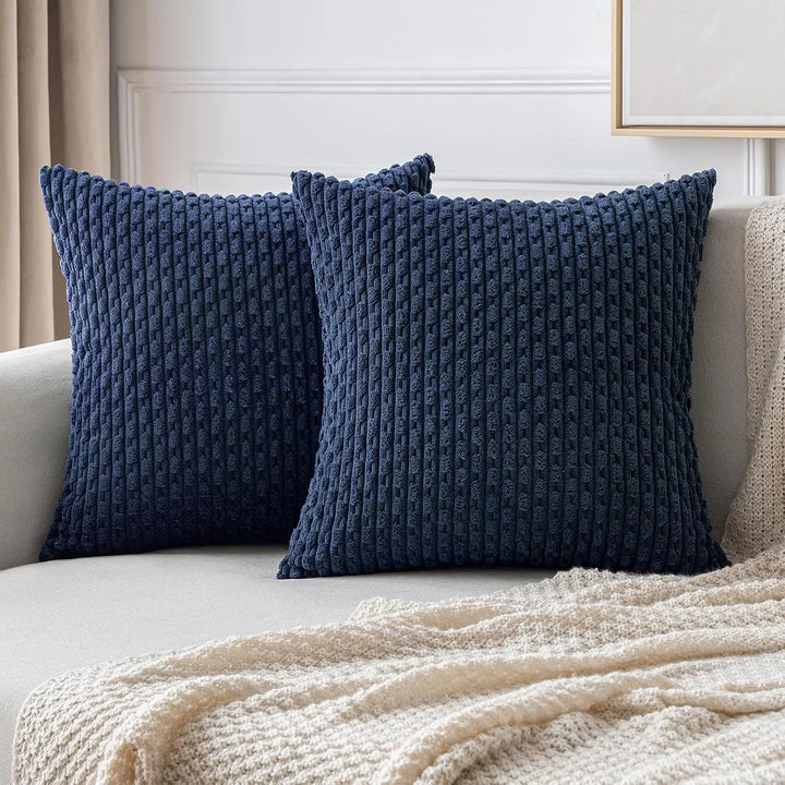 BowLift | Boho Ribbed Corduroy Cushion Cover – Stylish Striped Decorative Pillowcase for Sofa or Bed