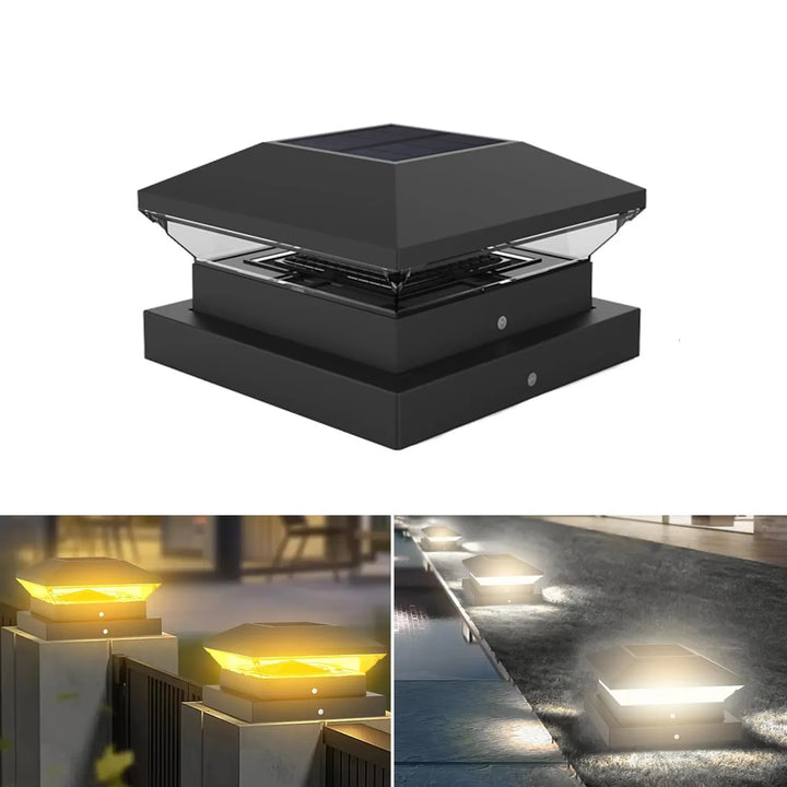 BowLift | Solar-Post Light LumiColumna | Adjustable Warm & Cool White | IP65 Waterproof | For Fence, Garden & Gate Pillar