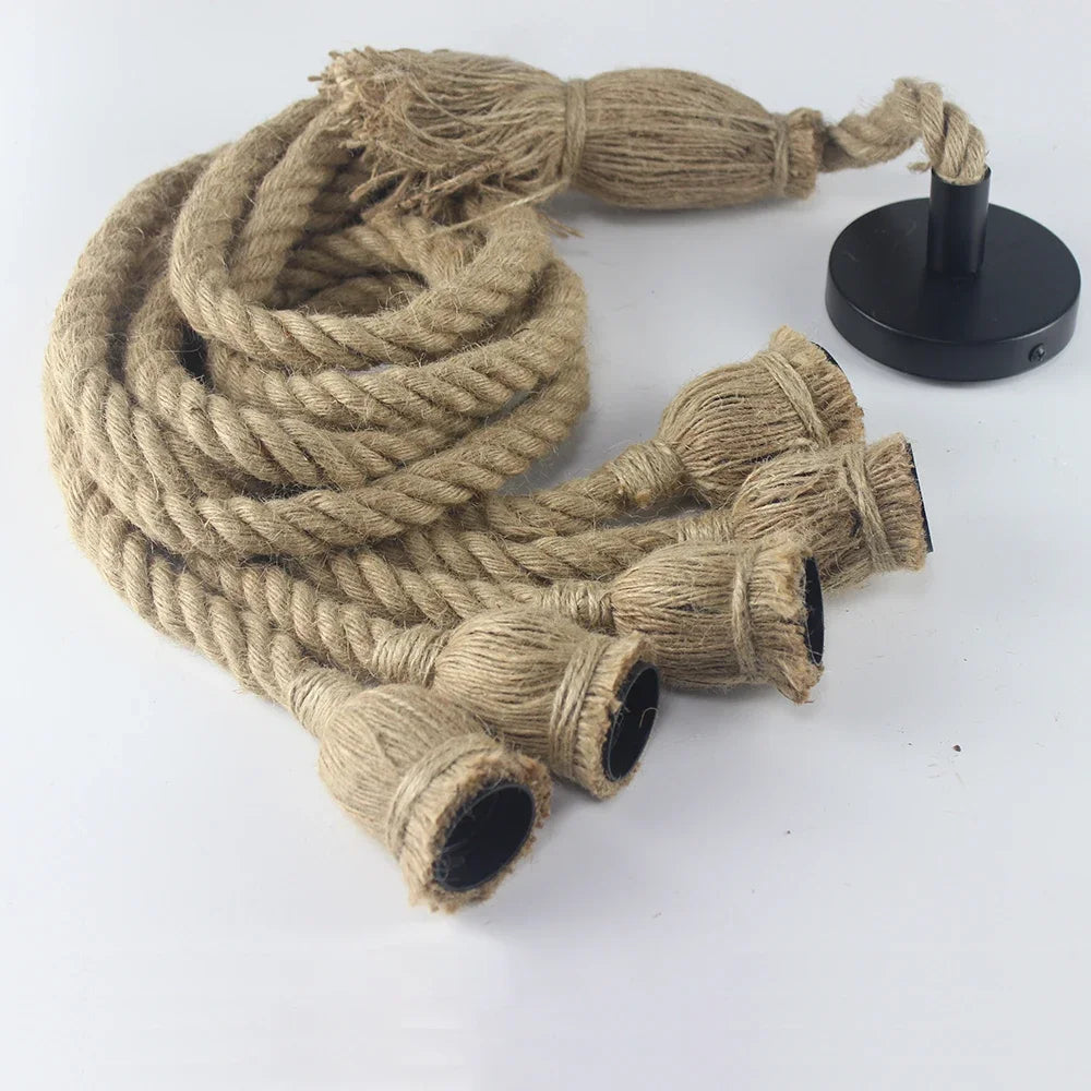 BowLift | Vintage Hemp Rope Pendant Light