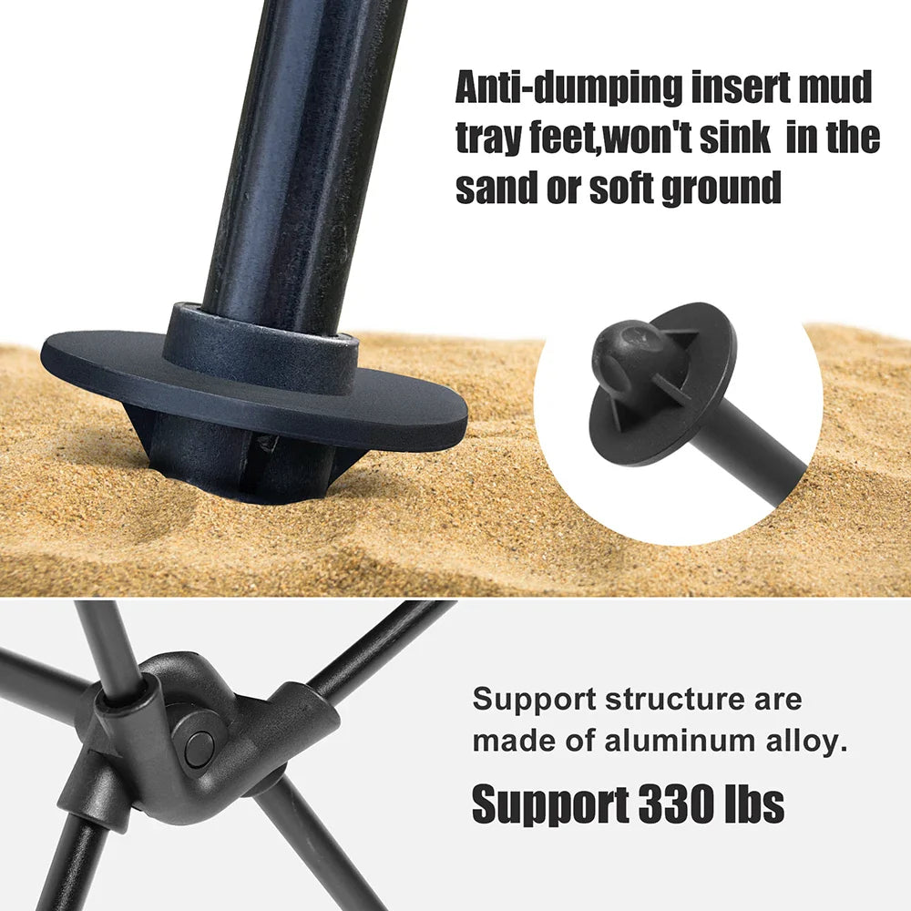 BowLift | CAMPEROX Folding Chair Outdoor | Loadable up to 150 kg | Aluminum frame & tear-resistant fabric | For camping, beach & garden