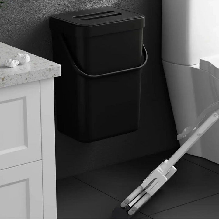 BowLift | Binova Mini Trash Can | With Lid | Hanging & Wall Mounted | Compact & Odor Blocking | For Kitchen, Bathroom & Office