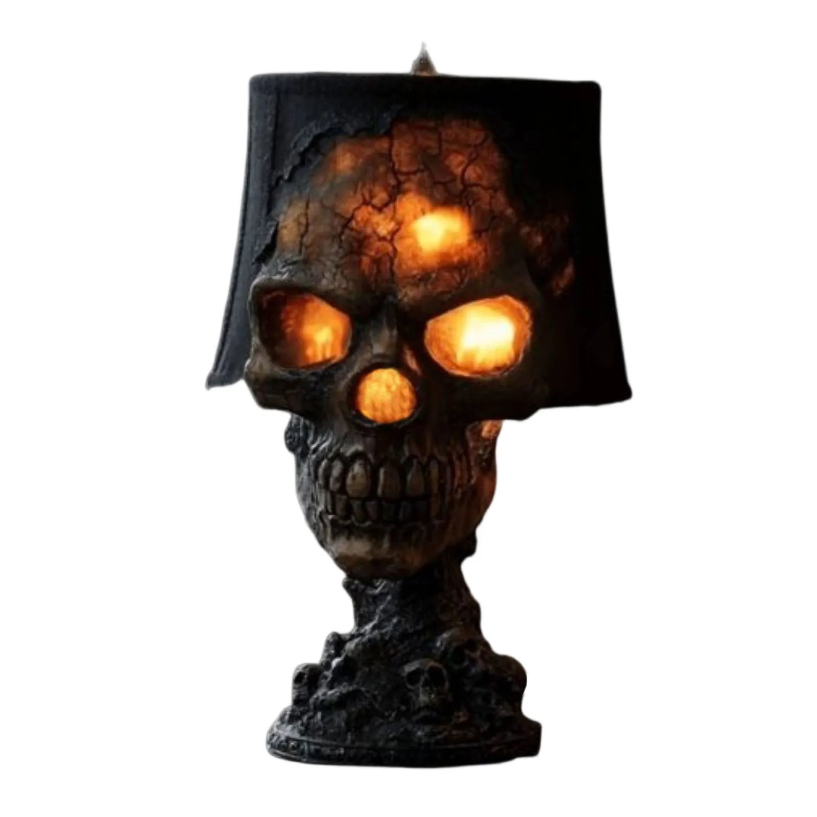 BowLift | Gothic Table Lamp SkullFire | Halloween Skull Decor | LED Ambient Light | 20 x 11 x 11 cm