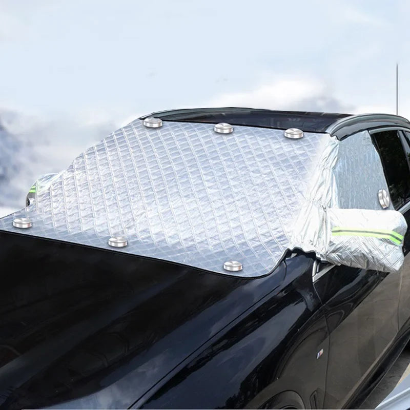 BowLift | FrostGuard Ultra | Extra Large Car Windshield Cover | 3-Window Design | Protection Against Snow, Ice, Sun & Dust | Windproof & Quick Installation