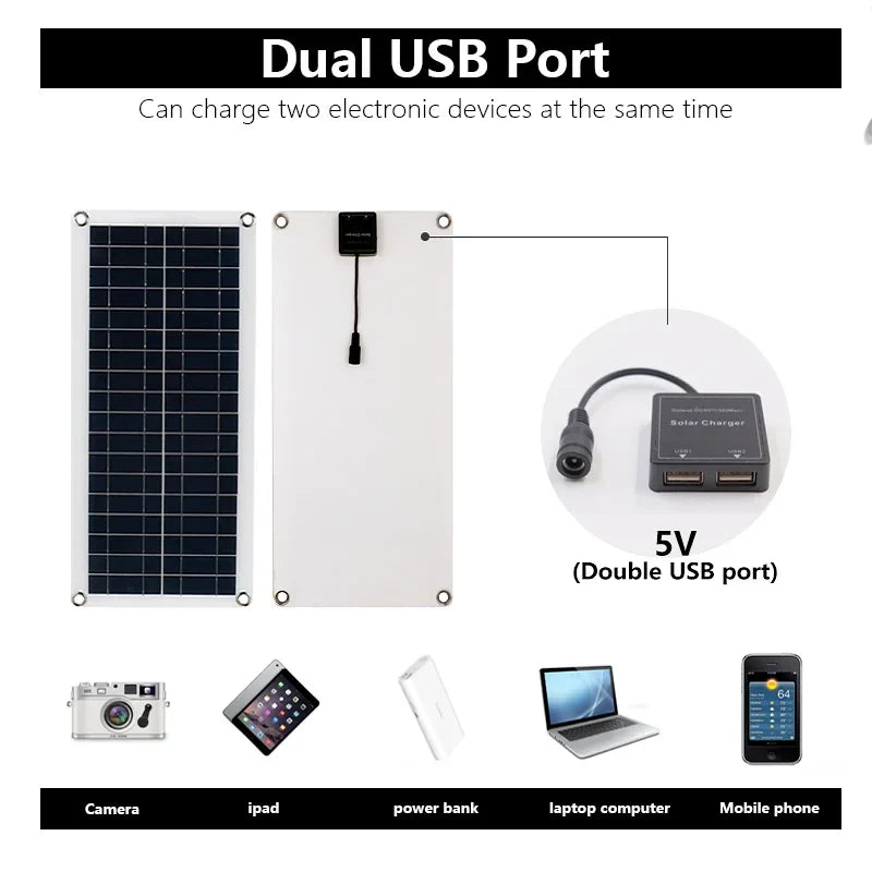 BowLift | SolaVibe Solar Panel 1200W | Flexible 12V Charging Panel | 2x USB & 100A Charge Controller | Outdoor Camping