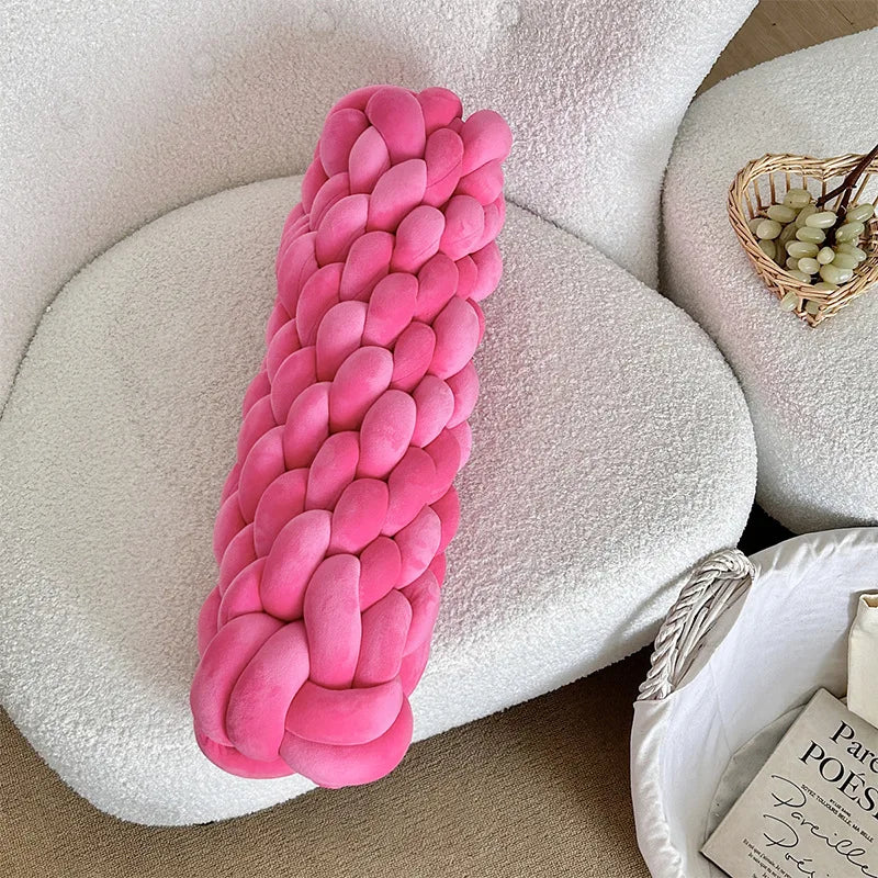 Braided Twist Pillow – Long Decorative Cushion for Sofa & Bed | Bowlift