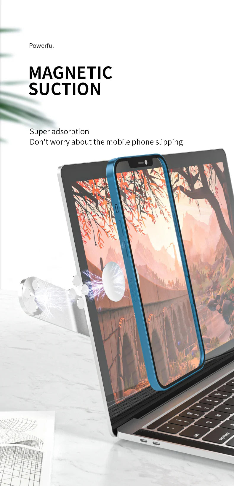 BowLift | Magnetic Laptop Phone Holder