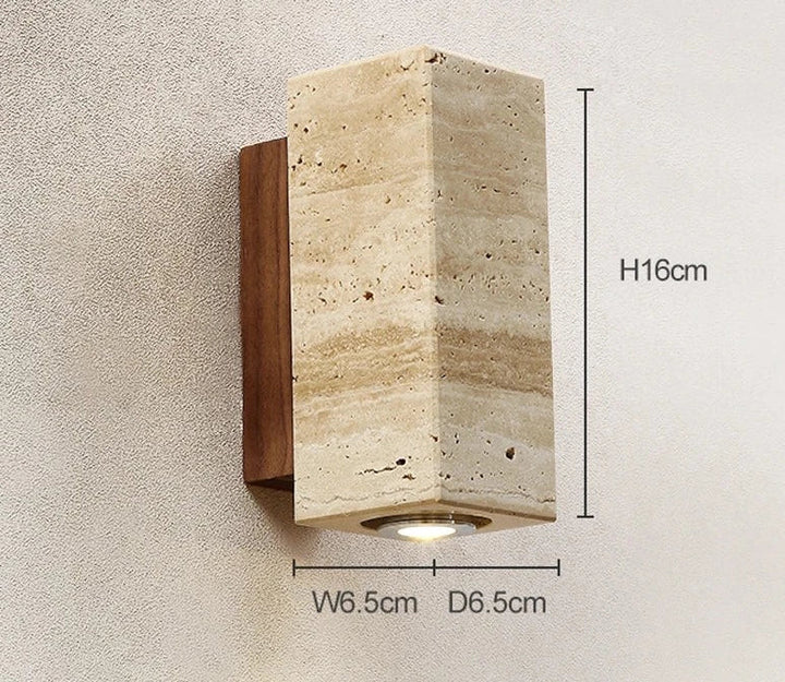 BowLift | Modern Natural LED Wall Lamp made of Travertine