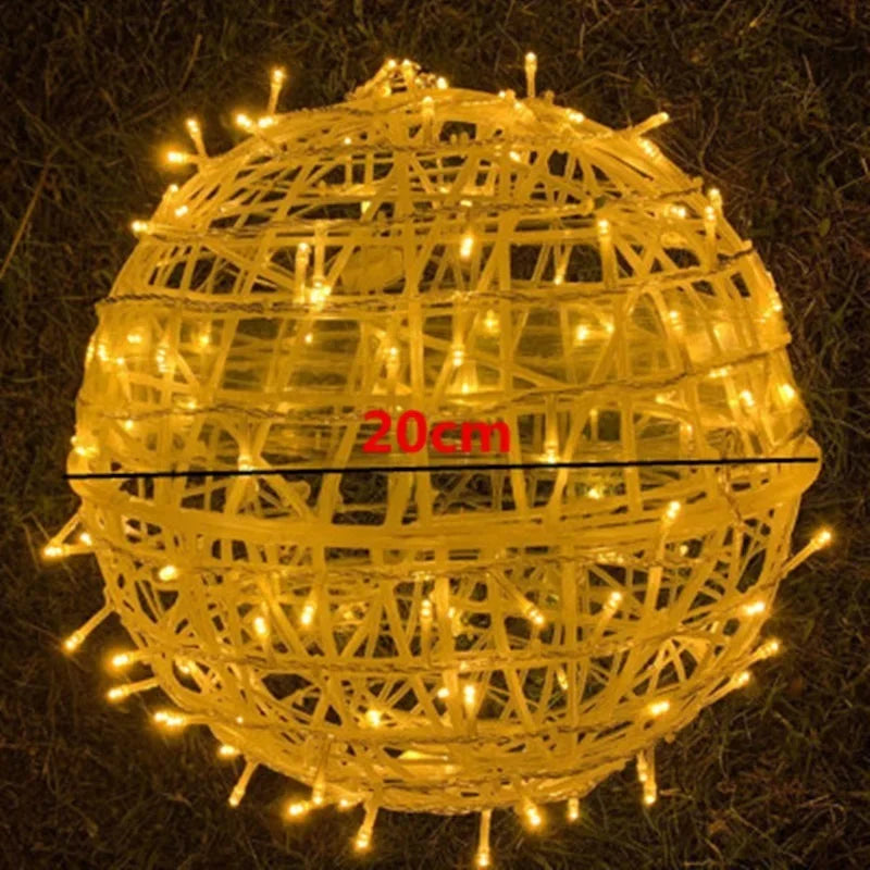LED Rattan Ball String Lights – Decorative Outdoor Lighting for Gardens and Parties | Bowlift