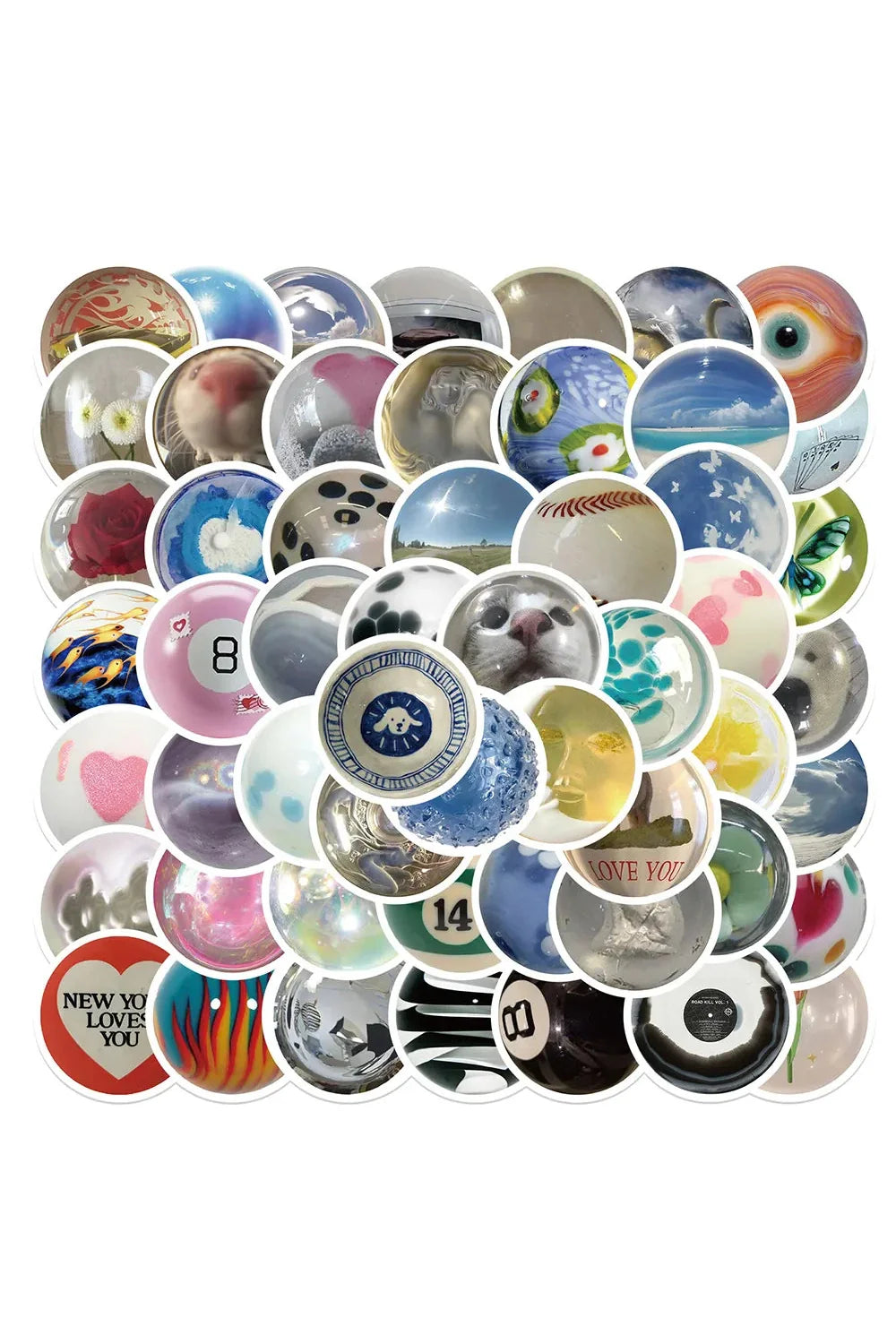 Glass bead cat sticker | Bowlift