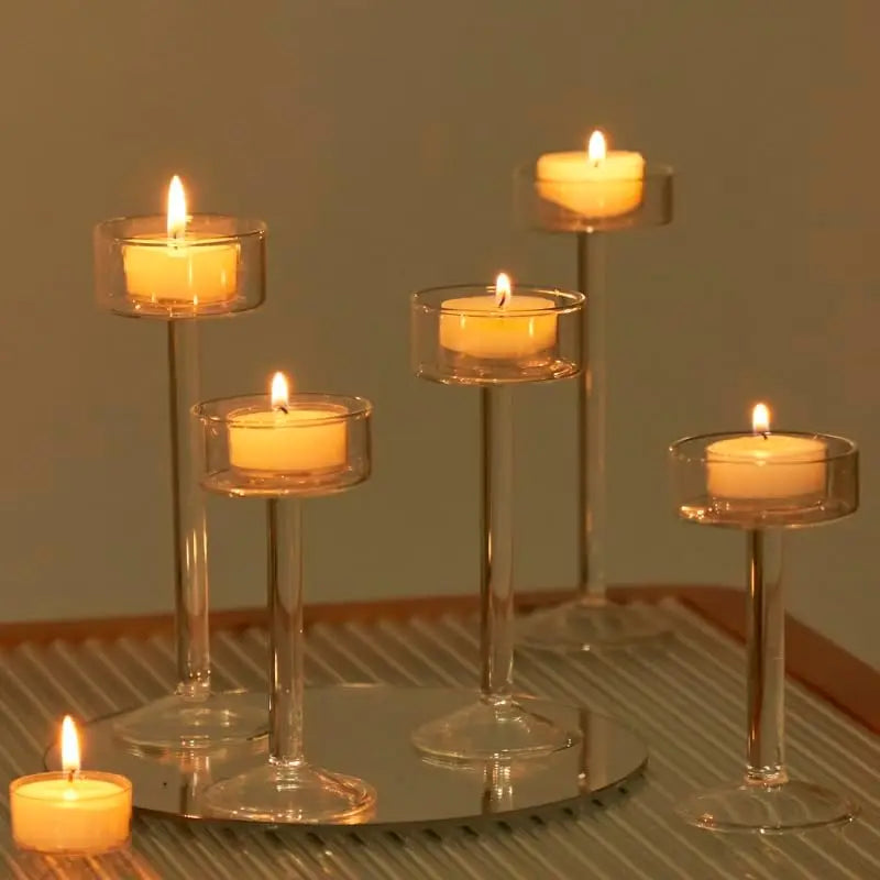 3-Piece Tealight Glass Candle Holder Set | Bowlift