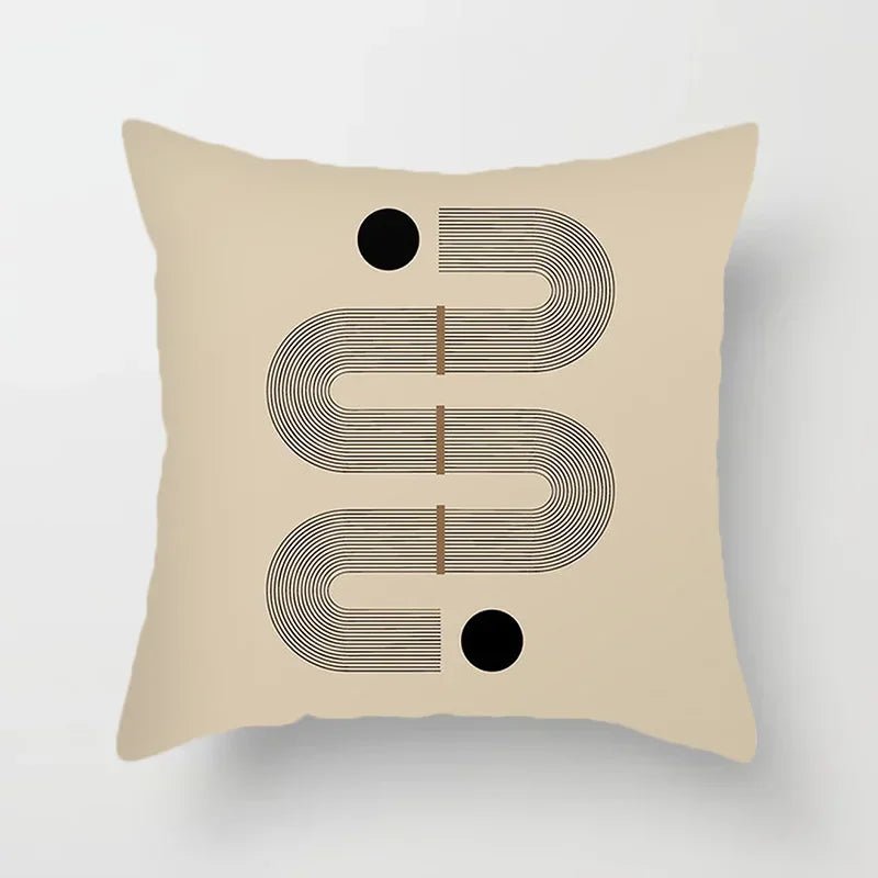 BowLift | Aurum Cushion Cover - Modern Black-White Cushion Cover with Abstract Art Print