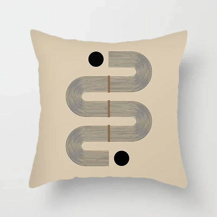 BowLift | Aurum Cushion Cover - Modern Black-White Cushion Cover with Abstract Art Print