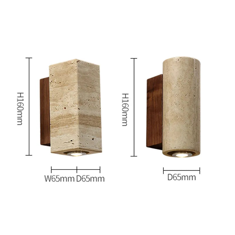 BowLift | Modern Natural LED Wall Lamp made of Travertine