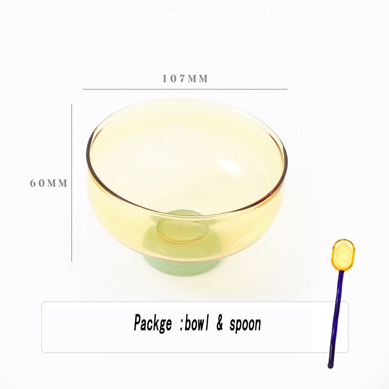 BowLift | Colorful borosilicate dessert bowl with spoon
