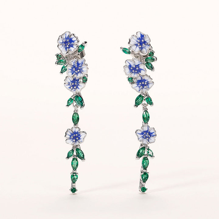 BowLift | Vintage Blue Blossom Dangle Earrings