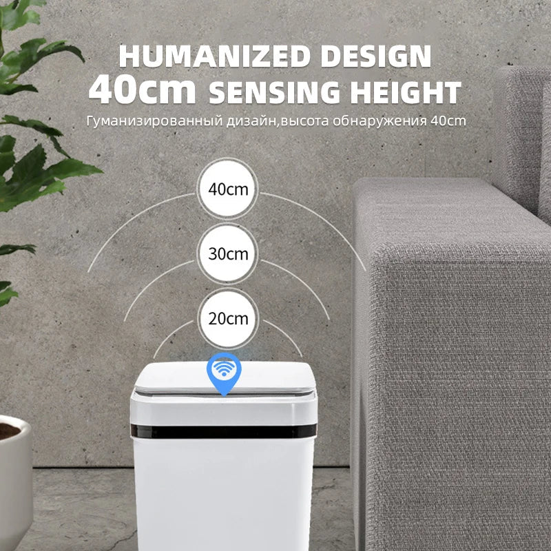 Waterproof Smart Wave Sensor Automatic Trash Can | Bowlift