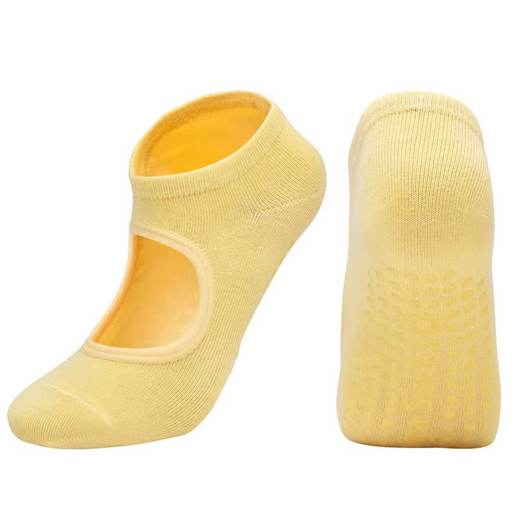 BowLift | Non Slip Backless Yoga Socks with Breathable Cotton Grip
