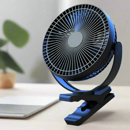 Portable USB Rechargeable Fan with 10000mAh Battery & Clip – Zephyr | Bowlift