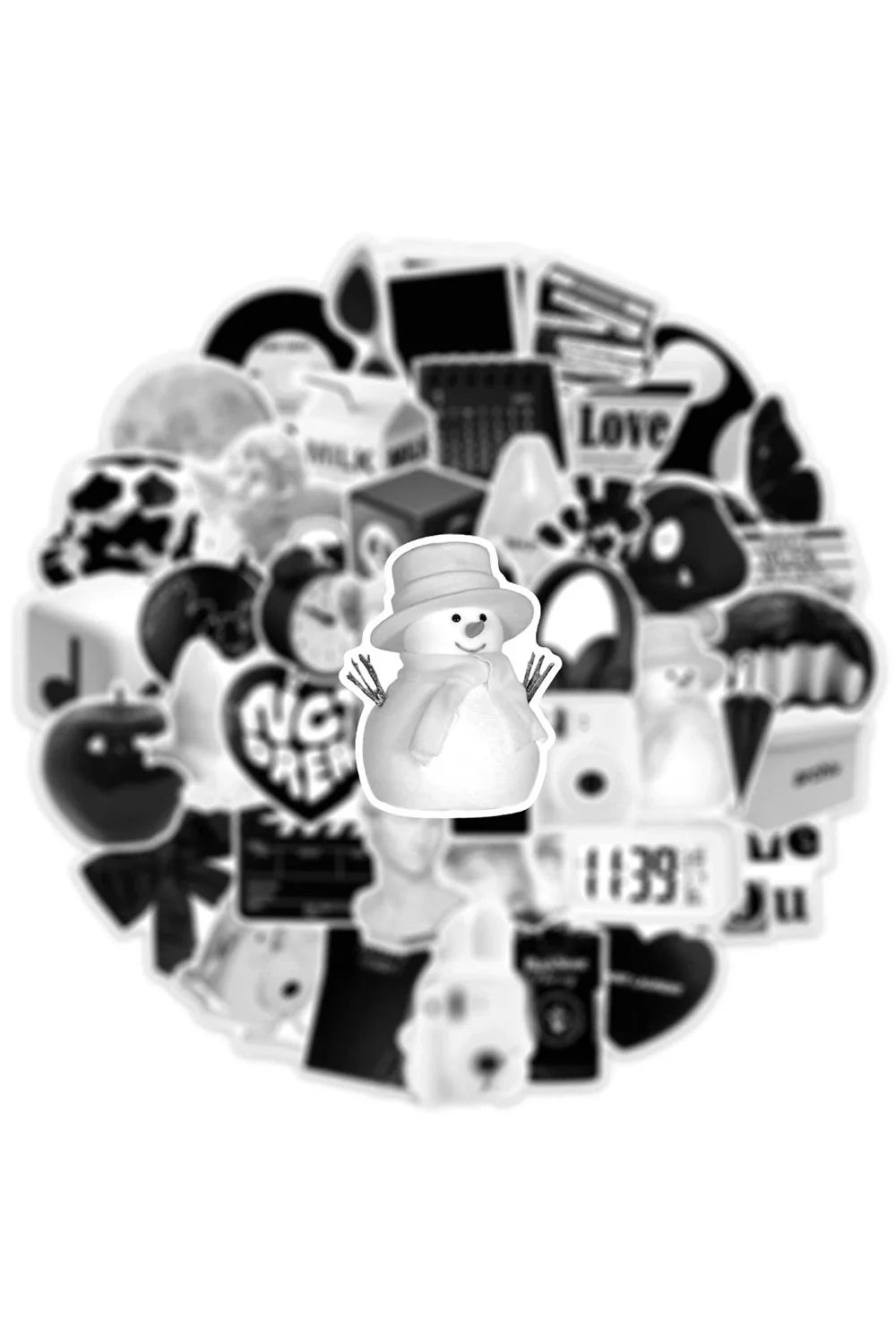 Black White Cartoon Sticker | Bowlift