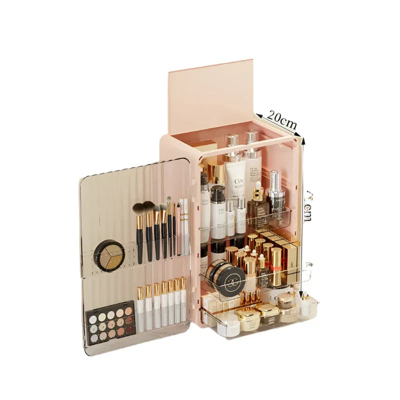 BowLift | Luxo Luxury Makeup Storage Box – Dust-Proof Cosmetic Organiser with Magnetic Door
