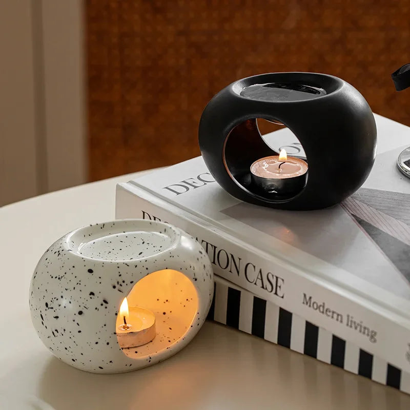 BowLift | Aroma Oven Scentura | Black Ceramic Scent Diffuser | For Essential Oils & Incense Sticks | Spa & Home